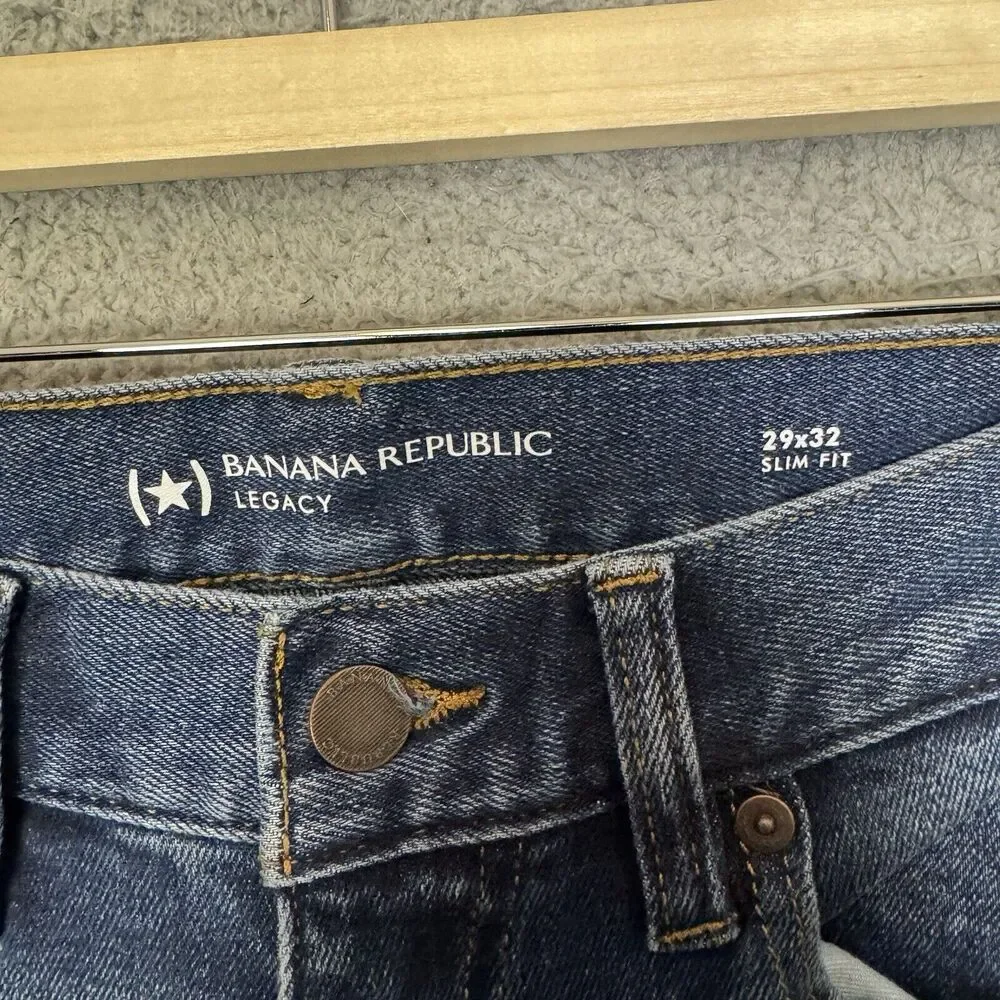Banana Republic Legacy Jeans Mens 29x31 Blue Denim Straight‎ Leg Slim Fit